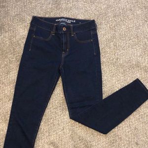 Dark wash hi-rise Jegging from AE